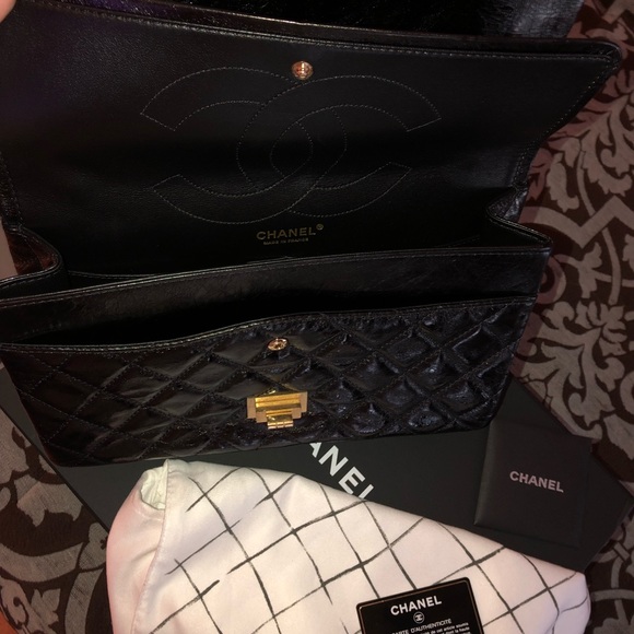 Chanel 2.55 black/gold reissue (227) Jumbo flap - Picture 4 of 8